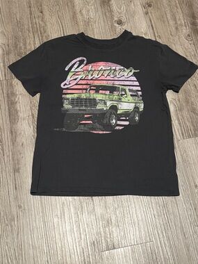 Ford Black Tee with Pink and Lime Bronco Retro Graphic